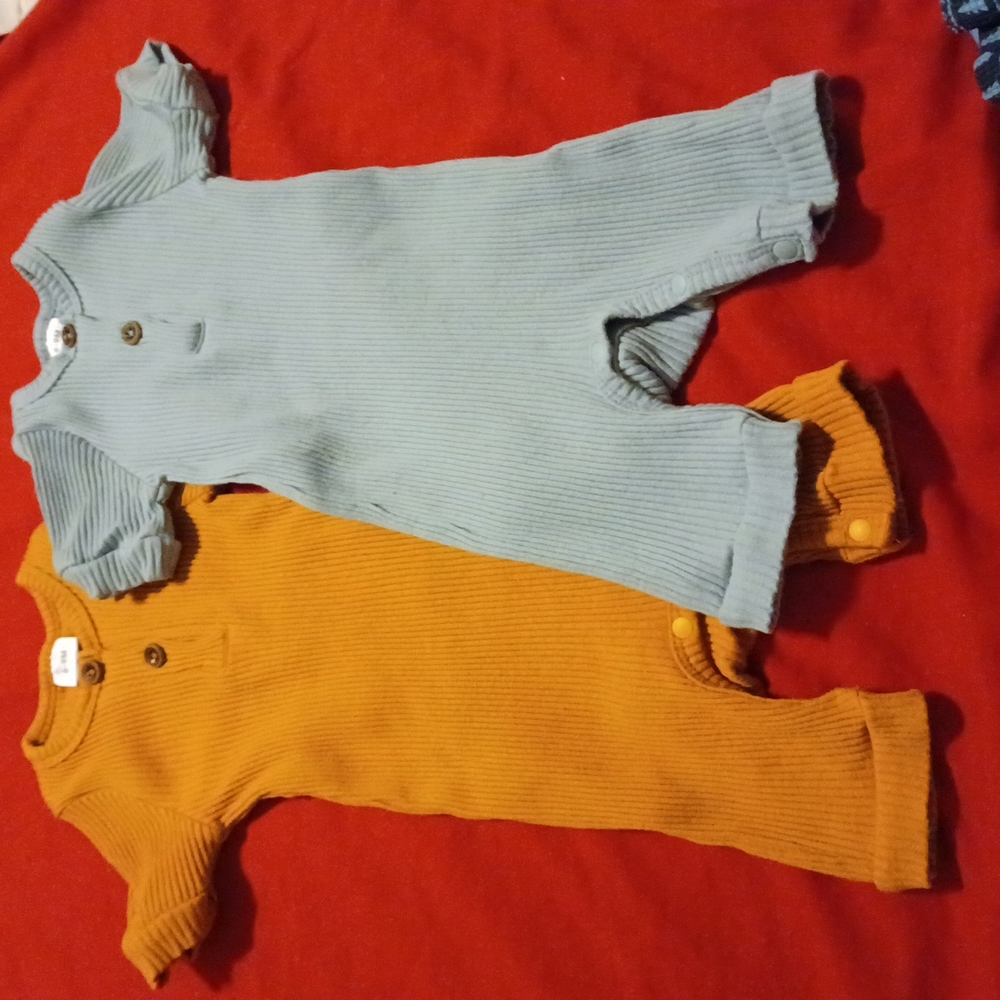 Baby Boys Ribbed Rompers - Picture 4 of 5